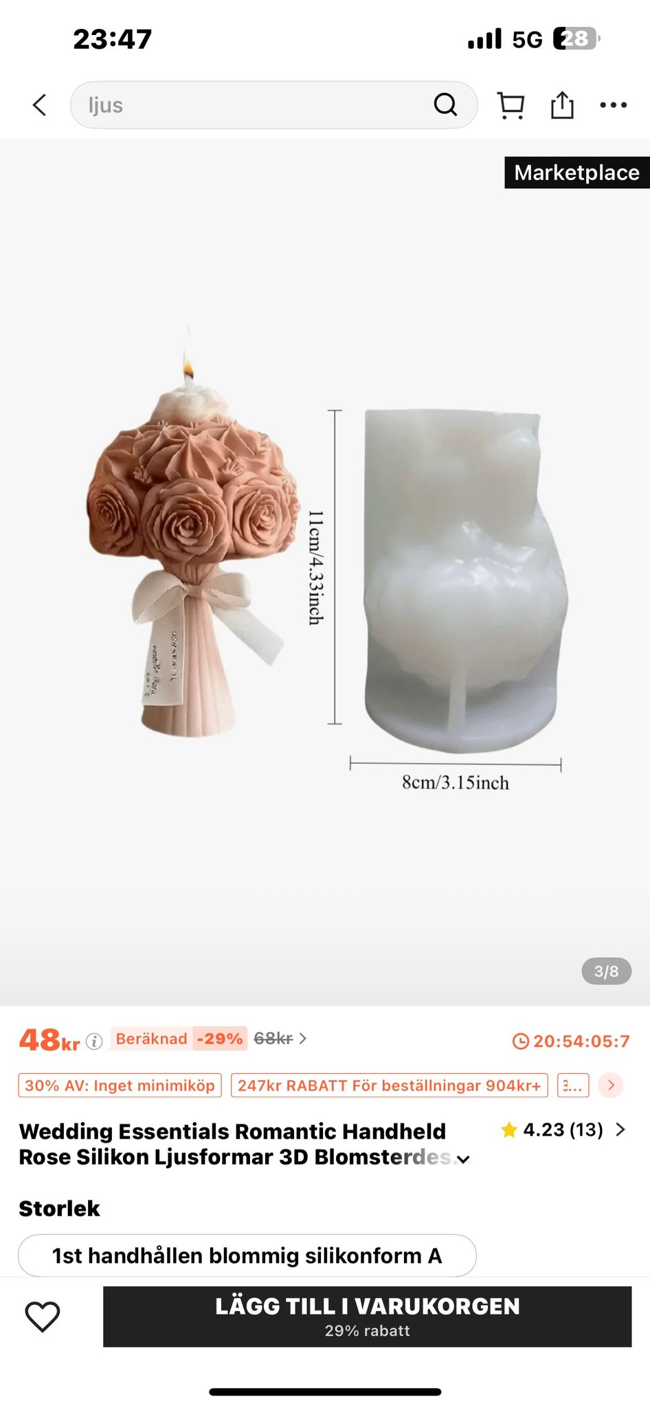 Blomsterbukett-ljus – Handhållet designljus